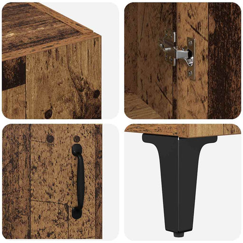 vidaXL Highboard Old Wood 69.5 x 34 x 180 cm Engineered Wood