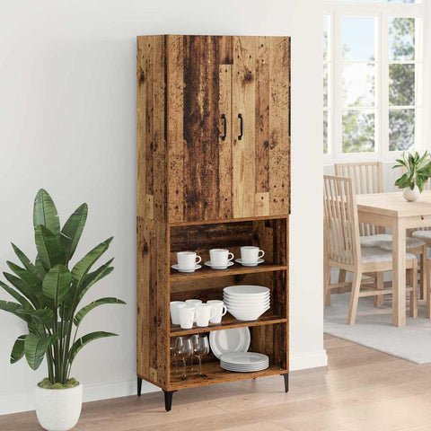 vidaXL Highboard Old Wood 69.5 x 34 x 180 cm Engineered Wood