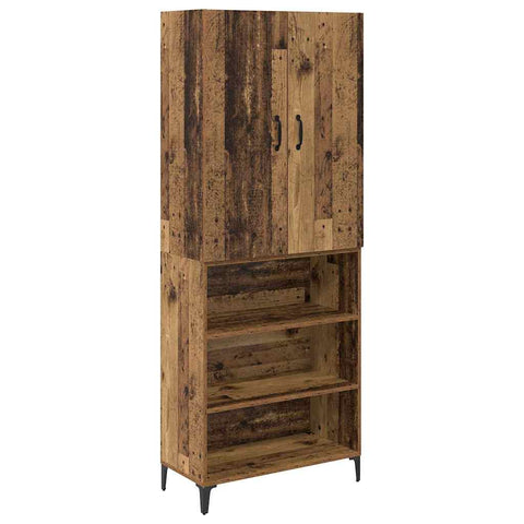 vidaXL Highboard Old Wood 69.5 x 34 x 180 cm Engineered Wood