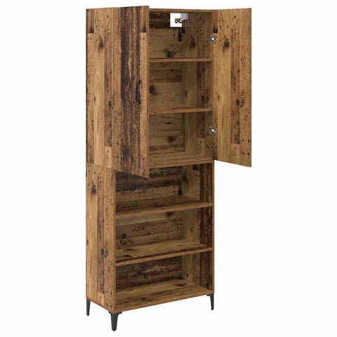 vidaXL Highboard Old Wood 69.5 x 34 x 180 cm Engineered Wood