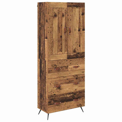 vidaXL Highboard Old Wood 69.5 x 34 x 180 cm Engineered Wood