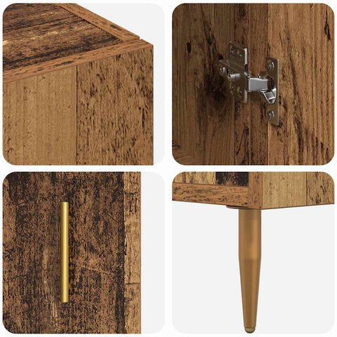 vidaXL Highboard Old Wood 69.5 x 34 x 180 cm Engineered Wood