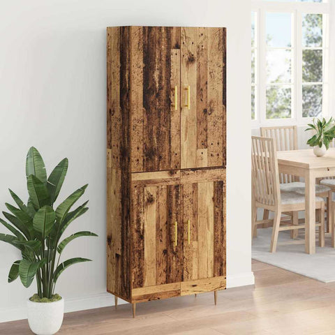 vidaXL Highboard Old Wood 69.5 x 34 x 180 cm Engineered Wood