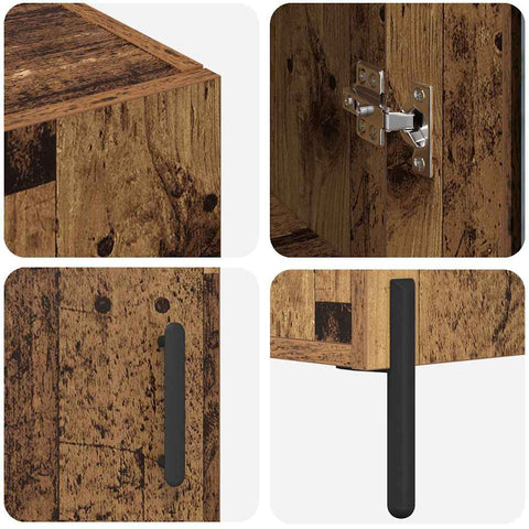 vidaXL Highboard Old Wood 69.5 x 34 x 180 cm Engineered Wood