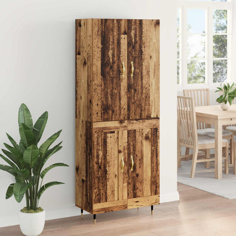 vidaXL Highboard Old Wood 69.5 x 34 x 180 cm Engineered Wood