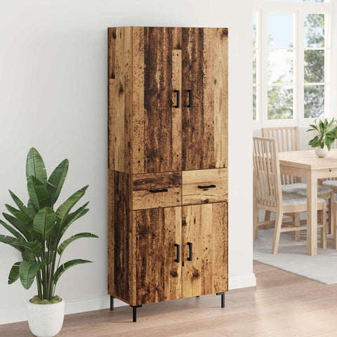 vidaXL Highboard Old Wood 69.5 x 34 x 180 cm Engineered Wood