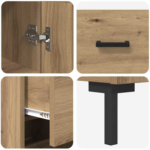 vidaXL Highboard Artisan Oak 34.5 x 34 x 180 cm Engineered Wood