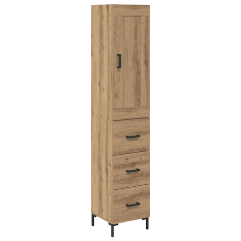 vidaXL Highboard Artisan Oak 34.5 x 34 x 180 cm Engineered Wood