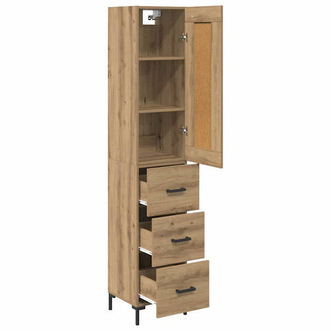 vidaXL Highboard Artisan Oak 34.5 x 34 x 180 cm Engineered Wood