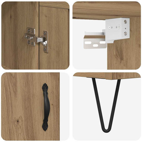 vidaXL Highboard Artisan Oak 69.5 x 34 x 180 cm Engineered Wood