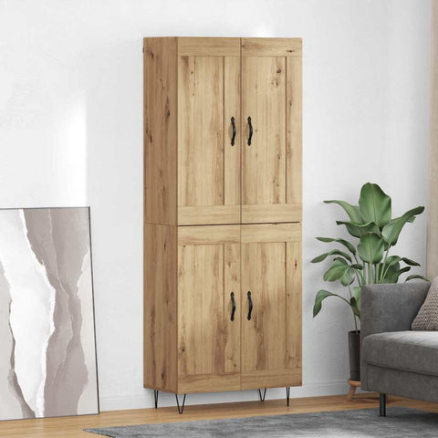 vidaXL Highboard Artisan Oak 69.5 x 34 x 180 cm Engineered Wood