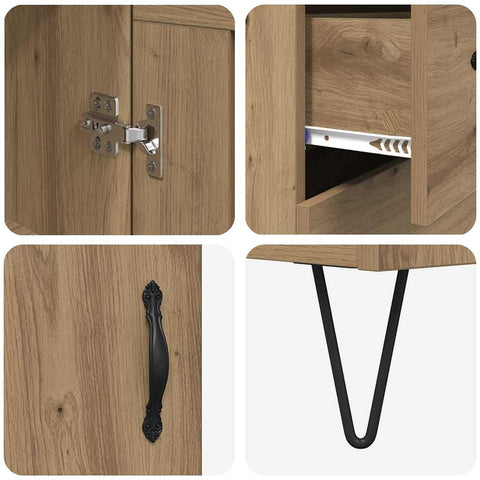 vidaXL Highboard Artisan Oak 69.5 x 34 x 180 cm Engineered Wood