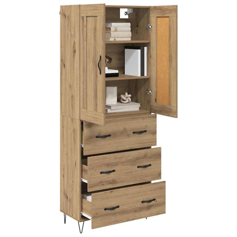 vidaXL Highboard Artisan Oak 69.5 x 34 x 180 cm Engineered Wood