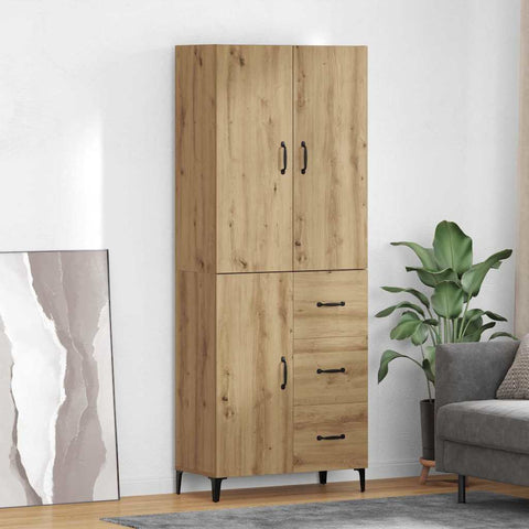 vidaXL Highboard Artisan Oak 69.5 x 34 x 180 cm Engineered Wood