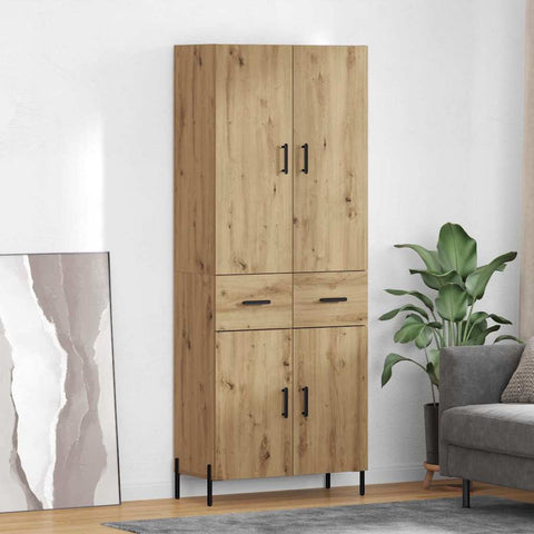 vidaXL Highboard Artisan Oak 69.5 x 34 x 180 cm Engineered Wood