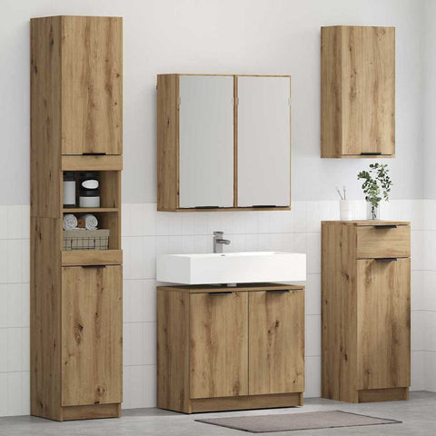 vidaXL Bathroom Cabinet Set with Shelf Artisan Oak Engineered Wood