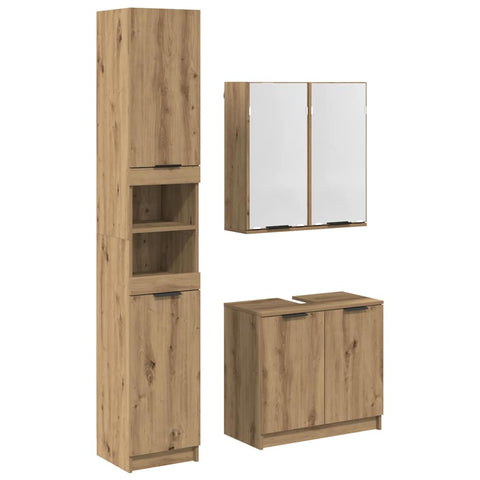 vidaXL Bathroom Cabinet Set with Shelf Artisan Oak Engineered Wood