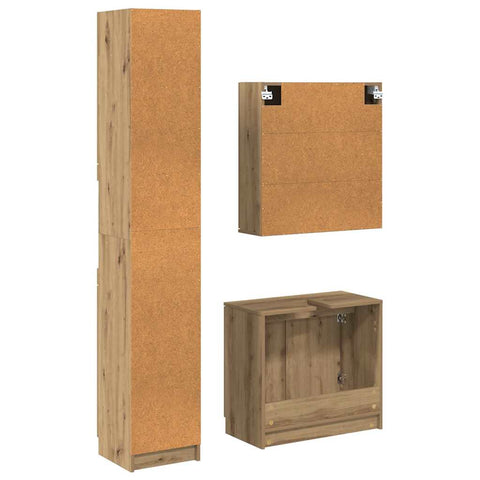 vidaXL Bathroom Cabinet Set with Shelf Artisan Oak Engineered Wood