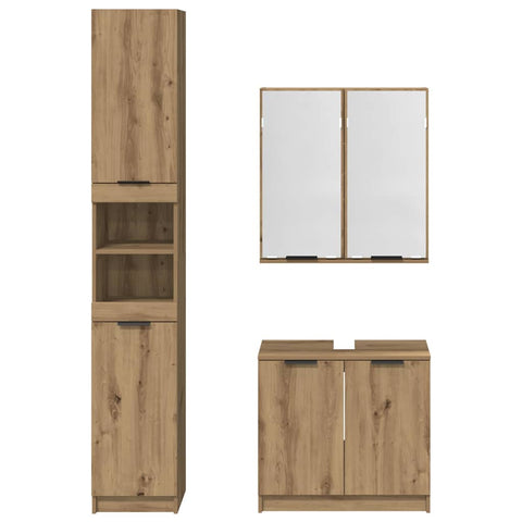 vidaXL Bathroom Cabinet Set with Shelf Artisan Oak Engineered Wood