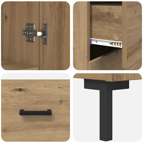 vidaXL Highboard Artisan Oak 69.5 x 34 x 180 cm Engineered Wood