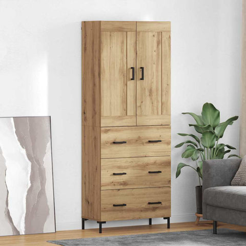 vidaXL Highboard Artisan Oak 69.5 x 34 x 180 cm Engineered Wood