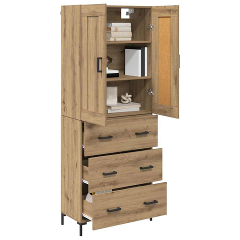 vidaXL Highboard Artisan Oak 69.5 x 34 x 180 cm Engineered Wood