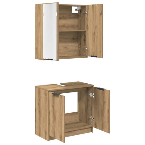 vidaXL Bathroom Cabinet Set with Shelf Artisan Oak Engineered Wood