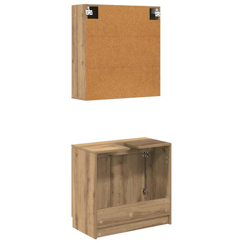 vidaXL Bathroom Cabinet Set with Shelf Artisan Oak Engineered Wood