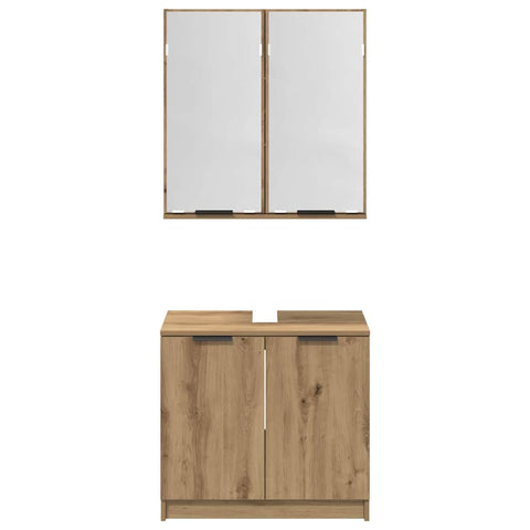 vidaXL Bathroom Cabinet Set with Shelf Artisan Oak Engineered Wood