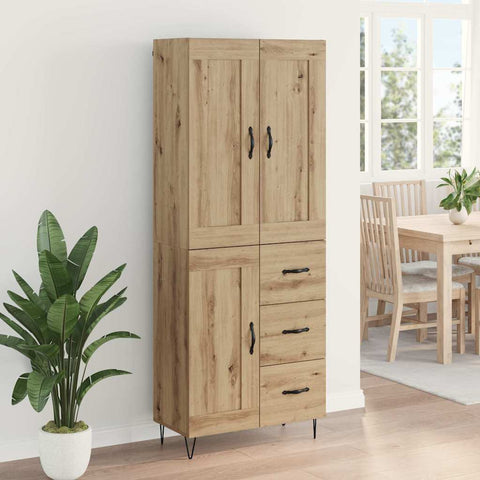 vidaXL Highboard Artisan Oak 69.5 x 34 x 180 cm Engineered Wood