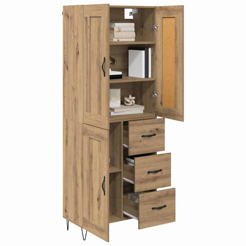 vidaXL Highboard Artisan Oak 69.5 x 34 x 180 cm Engineered Wood