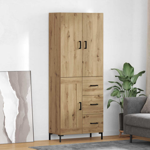 vidaXL Highboard Artisan Oak 69.5 x 34 x 180 cm Engineered Wood