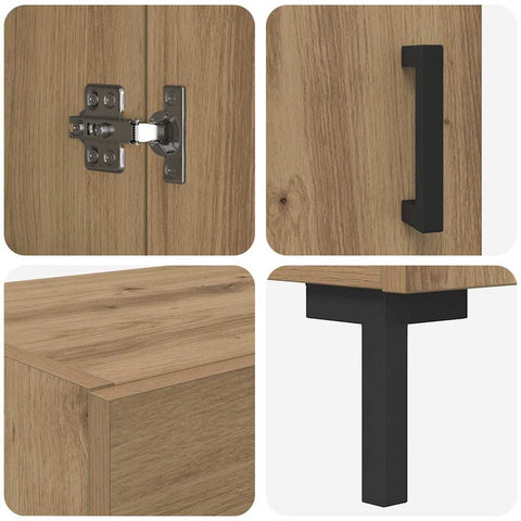 vidaXL Highboard Artisan Oak 69.5 x 34 x 180 cm Engineered Wood