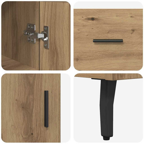 vidaXL Highboard Artisan Oak 34.5 x 34 x 180 cm Engineered Wood