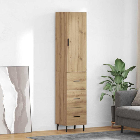 vidaXL Highboard Artisan Oak 34.5 x 34 x 180 cm Engineered Wood