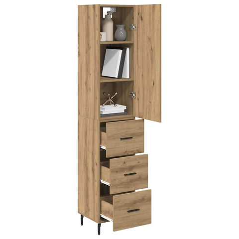 vidaXL Highboard Artisan Oak 34.5 x 34 x 180 cm Engineered Wood