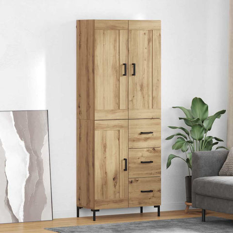 vidaXL Highboard Artisan Oak 69.5 x 34 x 180 cm Engineered Wood