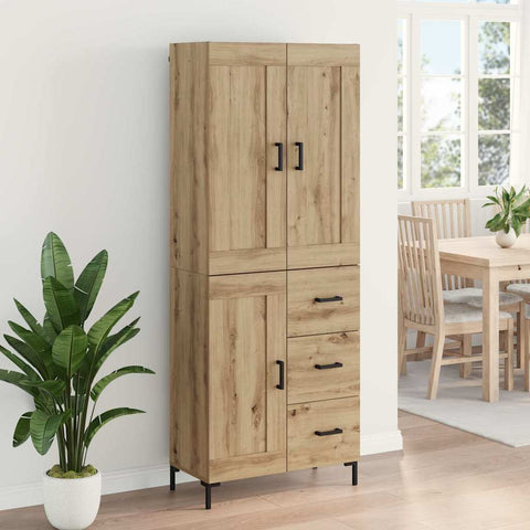 vidaXL Highboard Artisan Oak 69.5 x 34 x 180 cm Engineered Wood