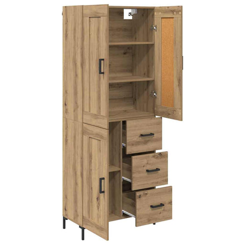 vidaXL Highboard Artisan Oak 69.5 x 34 x 180 cm Engineered Wood