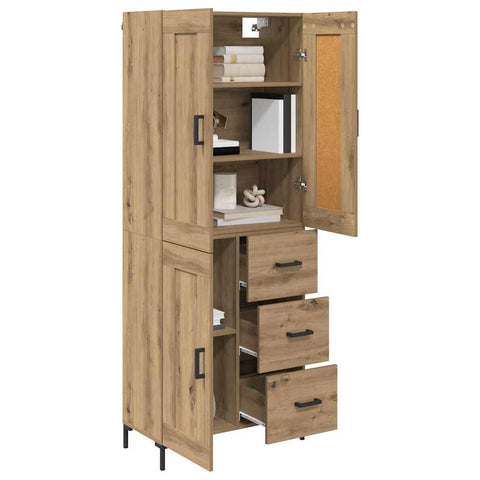 vidaXL Highboard Artisan Oak 69.5 x 34 x 180 cm Engineered Wood