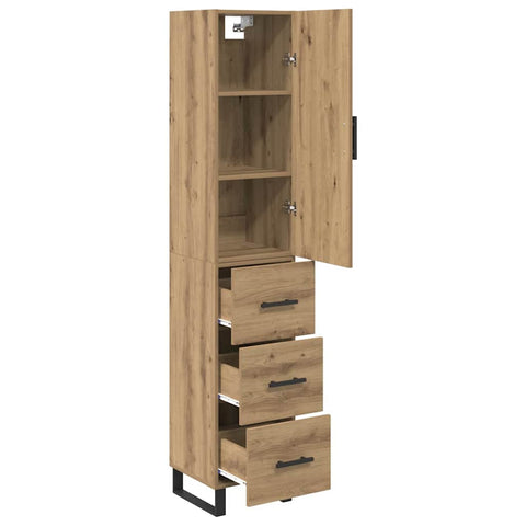 vidaXL Highboard Artisan Oak 34.5 x 34 x 180 cm Engineered Wood