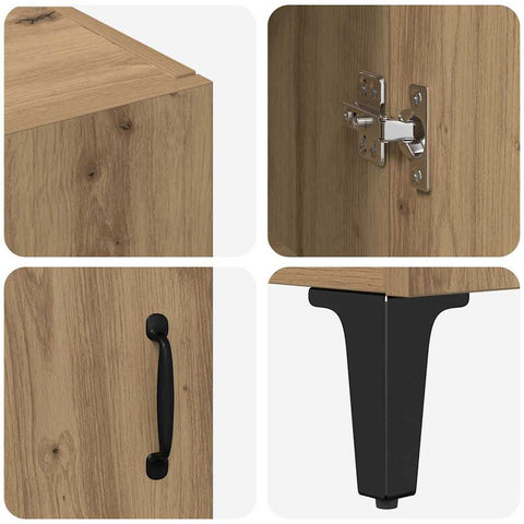 vidaXL Highboard Artisan Oak 69.5 x 34 x 180 cm Engineered Wood