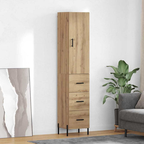 vidaXL Highboard Artisan Oak 34.5 x 34 x 180 cm Engineered Wood