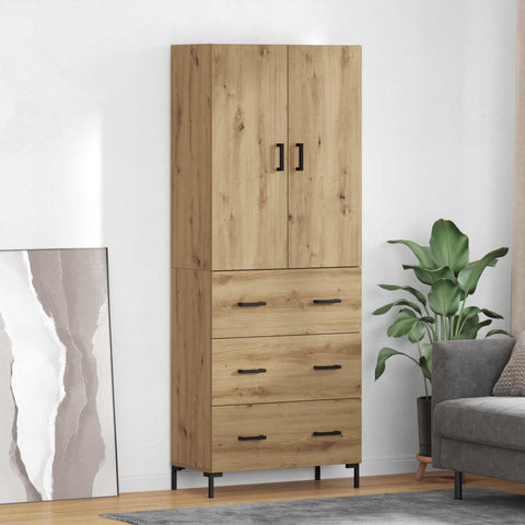 vidaXL Highboard Artisan Oak 69.5 x 34 x 180 cm Engineered Wood