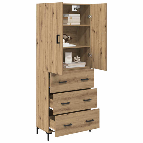 vidaXL Highboard Artisan Oak 69.5 x 34 x 180 cm Engineered Wood