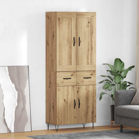 vidaXL Highboard Artisan Oak 69.5 x 34 x 180 cm Engineered Wood