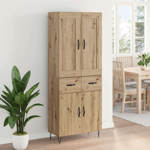 vidaXL Highboard Artisan Oak 69.5 x 34 x 180 cm Engineered Wood