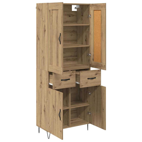 vidaXL Highboard Artisan Oak 69.5 x 34 x 180 cm Engineered Wood