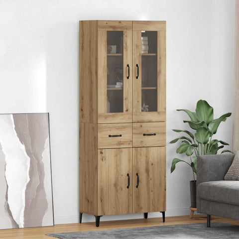 vidaXL Highboard Artisan Oak 69.5 x 34 x 180 cm Engineered Wood
