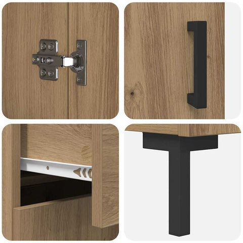 vidaXL Highboard Artisan Oak 69.5 x 34 x 180 cm Engineered Wood